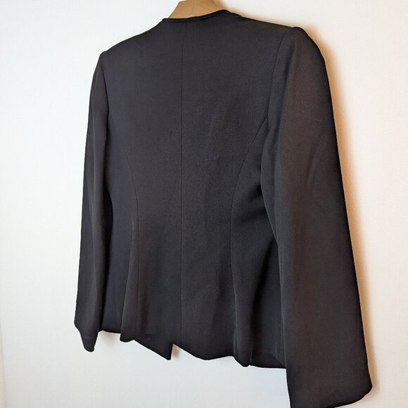 NWT Brandon Maxwell Luxury Flare-Sleeve Black Blazer, Sz 10 - Picture 6 of 16